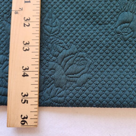 Calvin Klein Textured Dark Green Short Sleeve Shift Dress Floral Pretty Size 12 - Picture 9 of 11